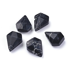 Synthetische Türkis Synthetischen Türkis Anhänger, facettiert, Raute , 21x17x8.5 mm, Bohrung: 1.2 mm