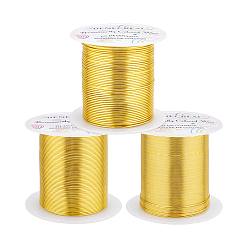 Золотой Круглая медная проволока, для изготовления ювелирных изделий, золотые, 0.6~1 мм, 3 рулонов / набор