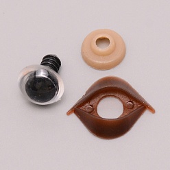 Прозрачный Полукруглые пластиковые наборы для глаз и век, принадлежности для изготовления кукол, с пластиковой шайбой, прозрачные, 300 шт / пакет