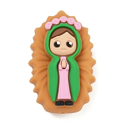 Human Силиконовые фокусные шарики, желтые, леди Гваделупская, 37x24x15 мм, отверстие : 3 мм