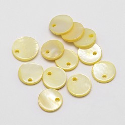 Шампанско-Желтый Окрашенная оболочка с круглой подвеской, шампанское желтый, 10x2 мм, отверстия: 1 mm, 500 шт / пакет