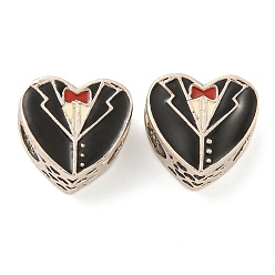 Thailand Sterling Silver Plated 925 серебряный свадебный костюм форма европейские бусины, с эмалью, бусины с большим отверстием, сердце, Таиланд, стерлинговое серебро, покрытие, 10x11x7 мм, отверстие : 4.5 мм