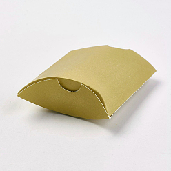 Gold Kraft Paper Wedding Favor Gift Boxes, Pillow, Gold, 7.7x13x3.5cm