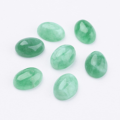 Other Jade Natural Flower Jade Cabochons, Oval, Dyed, 8x6x3mm