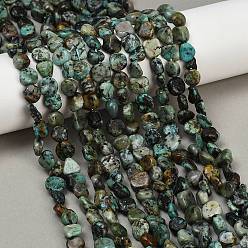 Африканский Бирюза(яшма) Бусы натуральная африканская бирюза (яшма), самородки, упавший камень, 8~13x8~10x3~8 мм, отверстие : 1 мм, около 49~50 шт / нитка, 15.55~15.75'' (39.5~40 см)