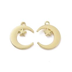 Light Gold Стойки подвески обшивки сплава, без кадмия, без свинца и без никеля, очарование луны и звезды, золотой свет, 20.5x17x2 мм, отверстие : 1.5 мм