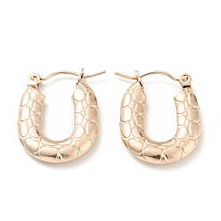 Розовое Золото Ионное покрытие (ip) 304 прямоугольные массивные серьги-кольца из нержавеющей стали для женщин, розовое золото , 22x17x3 мм, штифты : 0.8 мм