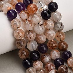 Rutilated Quartz Natural Black Gold Rutilated Quartz Beads Strands, Smooth Round, 10mm, Hole: 1.4mm, about 38pcs/strand, 15.75''(40cm)