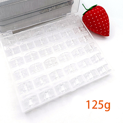 Clear Transparent Plastic Bobbins, Sewing Thread Holders, for Sewing Tools, with Storage Box, Clear, 20x10mm, Hole: 6mm, 36pcs/set