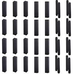 Черный Складная коробка из крафт-бумаги, для браслета, ожерелья, ювелирной подарочной упаковки, прямоугольные, чёрные, 16.2x4x0.15 см