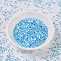 (QTL260) Transparent Aqua AB MIYUKI Quarter TILA Beads, Japanese Seed Beads, 2-Hole, (QTL260) Transparent Aqua AB, 5x1.2x1.9mm, Hole: 0.8mm, about 24000pcs/500g
