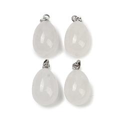Хрусталь Природного кварца хрустальных подвесок, слезинки, с защелкой из нержавеющей стали на поручнях, цвет нержавеющей стали, 23x13 мм, отверстие : 3x5.5 мм