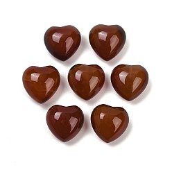 Красный Агат Природные сердолика бусы, половине просверлил, сердце, покрасил и подогрел, 15x15.5x9.5 мм, отверстие : 0.9 мм