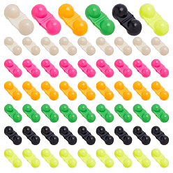 (52) Непрозрачная лаванда 60 шт. 6 цвета АБС-пластик и углеродистая сталь рыболовные двойные погремушки колокольчики бусины, разноцветные, 30.5x15.5x13 мм, 10 шт / цвет