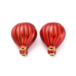 Красный 304 из нержавеющей стали эмаль бисер, ионное покрытие (ip), реальный 18 k позолоченный, воздушный шар, красные, 16x7.5x9 мм, отверстие : 1.5 мм