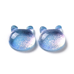 Озёрно--синий Кабошоны из стекла, аксессуары для украшения ногтей для женщин, медведь, Плут синий, 7.5x8x3 мм