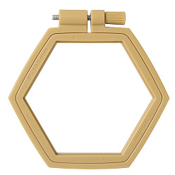 Цвет Древесины Регулируемые шестигранные пяльцы из абс-пластика, пяльцы для вышивки крестом по кругу, для шитья, проект по рукоделию и вышивке своими руками, деревесиные, 95x105 мм