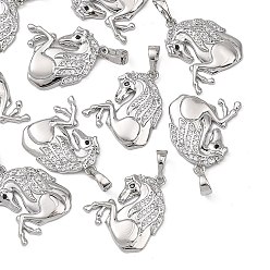 Platinum SHEGRACE Brass Micro Pave Black Cubic Zirconia Pendants, Horse Charms, Cadmium Free & Lead Free & Nickel Free, Platinum, 20x17x2mm, Hole: 5x3.5mm