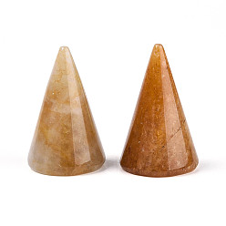 Топаз Нефрит Подставки для колец с натуральным топазом и нефритом, форма конуса, 2.45~2.55x3.9~4.1 см