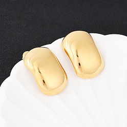 Настоящее золото 14K 304 из нержавеющей стали серьги, ионное покрытие (ip), прямоугольные, реальный 14 k позолоченный, 28.5x18 мм