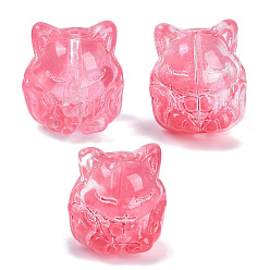 Малиновый Прозрачная аэрозольная краска стеклянные шарики, лиса, малиновый, 15x14x13.5 мм, отверстие : 1.2 мм