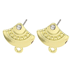 Кристалл Поиск сережек-гвоздиков из сплава с покрытием стойки, без кадмия, без никеля и без свинца, вентилятор, кристалл, 15.5x15 мм, отверстие : 1.6 мм, штифты : 10.5x0.5 мм