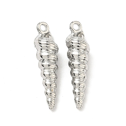 Платина Подвески из океанического сплава, подвески в форме раковины, стойки покрытие, без кадмия, без никеля и без свинца, платина, 27.5x7x7.5 мм, отверстие : 1.6 мм