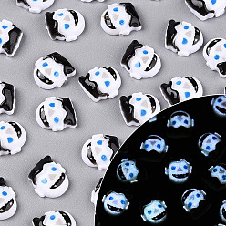 Human Тема хеллоуин светящаяся смола декоден кабошоны, светится в темноте, человек, 11x10x4 мм