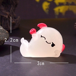 Ghost Хэллоуин скульптура из смолы украшения дисплея, светящееся свечение в темноте, для домашнего офисного стола, призрак, 22x30 мм