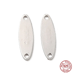 Platinum Anti-Tarnish 925 Sterling Silver Links, Chain Tabs, with 925 Stamp, Platinum, 13x4x0.6mm, Hole: 1mm