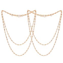 Golden Iron Chain Bag Strap, with Clasp, Replacement Handbag Decoration Bags Straps, Golden, 120x0.4x0.3cm