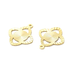 Real 24K Gold Plated Brass Pendants, Cadmium Free & Lead Free, Clover Charm, Real 24K Gold Plated, 20x17.5x0.6mm, Hole: 1mm