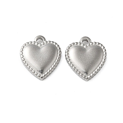 Нержавеющая Сталь Цвет 304 подвески из нержавеющей стали, сердце прелести, цвет нержавеющей стали, 14.5x13x3 мм, отверстие : 1.8 мм