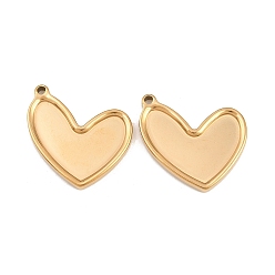 Золотой 304 Настройки из нержавеющей стали эмаль, подносы с подвесками в форме сердца, ионное покрытие (ip), золотые, 27x24x3 мм, отверстие : 1.5 мм