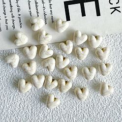 Сердце Синтетические шарики Говлит, для изготовления ювелирных изделий, цветочный белый, сердце, 9.5x10.5x7 мм, отверстие : 1.8 мм