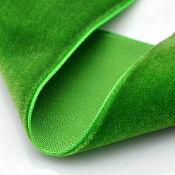 Lime Green Polyester Velvet Ribbon for Gift Packing and Festival Decoration, Lime Green, 5/8 inch(15mm), about 25yards/roll(22.86m/roll)