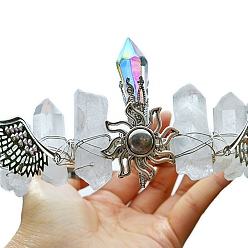 Другие Кварцы Натуральные гальванические кварцевые резинки для волос, крылья с солнечными коронами-резинками для волос для женщин и девочек, 350x150 мм