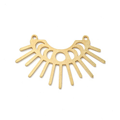 Golden Brass Connector Charms, Phases of the Moon, Golden, 24x37.5x0.5mm, Hole: 1.5mm