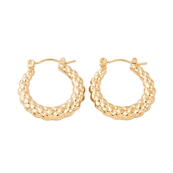 Настоящее золото 18K Ионное покрытие (ip) 304 серьги-кольца из нержавеющей стали для женщин, текстурированное кольцо, реальный 18 k позолоченный, 23x4 мм