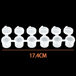 Белый Пластиковые краски горшки полоски, горшки мини-пустые стаканчики для краски с крышками, для художественных промыслов акварельный пигмент, белые, 17.4 см, емкость: 5 мл (0.17 жидких унций)