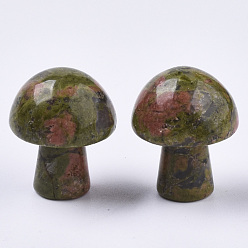 Unakite Natural Unakite GuaSha Stone, Gua Sha Scraping Massage Tool, for SPA Relaxing Meditation Massage, Undyed, Mushroom Shaped, 21x16mm