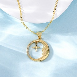 Солнце Ожерелья с подвесками из латуни с прозрачным кубическим цирконием и микропаве, реальный 18 k позолоченный, солнце, 17.48 дюйм (44.4 см)