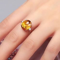 Топаз Овальные латунные кольца из муассанита для женщин, топаз, 17 мм