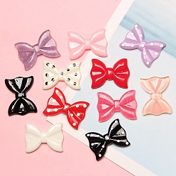 (52) Непрозрачная лаванда Непрозрачные кабошоны из смолы, бантом, разноцветные, 21x28 мм