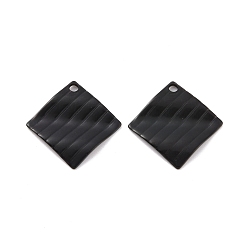 Electrophoresis Black 304 подвески из нержавеющей стали, ромб, ионное покрытие (ip), электрофорез черный, 16.5x16.5x1.3 мм, отверстие : 1.4 мм