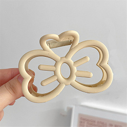 Лимонный шифон Пластиковые зажимы когтя волос, бантом, лимонный шифон, 89x60 мм