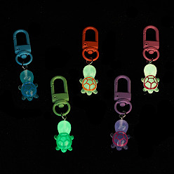 (52) Непрозрачная лаванда Подвесные украшения из прозрачной светящейся смолы, с поворотными карабинами из сплава, окрашенными распылением, застежками, черепаха, разноцветные, 63 мм