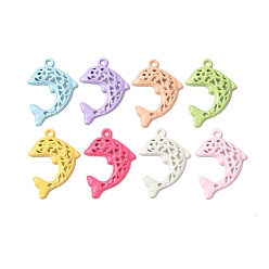 Dolphin Подвески из сплава аэрозольной краски, дельфин, 28.5x20.5x2.5 мм, отверстие : 1.8 мм