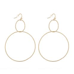 Золотой Вакуумное покрытие pvd 304 серьги-подвески из нержавеющей стали, с пластиковыми гайками уха, , кольцо, золотые, 75 мм, штифты : 0.6 мм