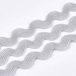 Светло-серый Ленты из полипропиленового волокна, форма волны, светло-серый, 7~8 мм, 15 двор / пачка, 6 расслоения / мешок
